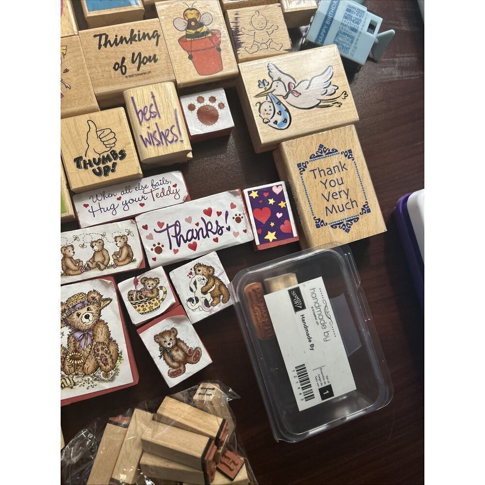 125 Rubber Stamp Lot Christmas Baby Animal Beat Flower Words Phrase Vtg Scooby - Picture 13 of 16